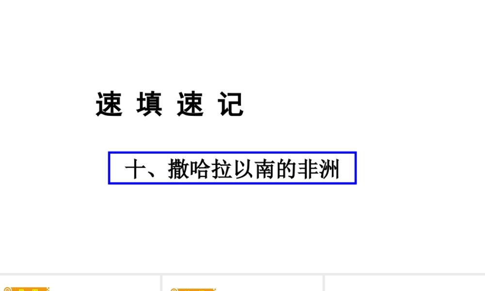 （人教通用）中考地理总复习 十 撒哈拉以南的非洲课件-人教版初中九年级全册地理课件