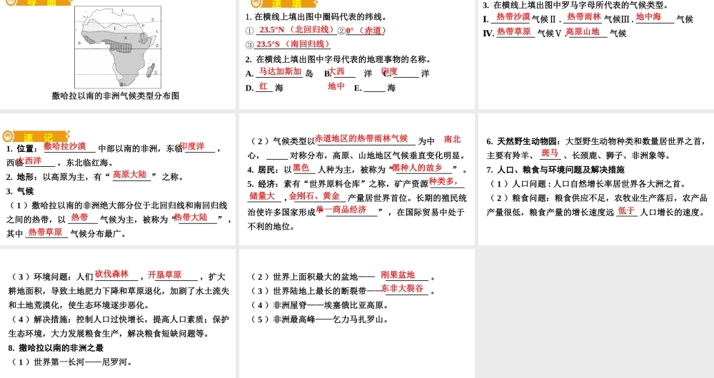 （人教通用）中考地理总复习 十 撒哈拉以南的非洲课件-人教版初中九年级全册地理课件