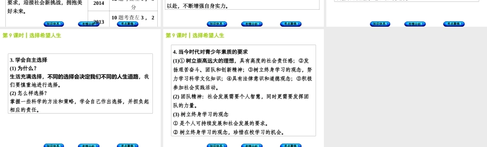 （包头专版）中考政治复习方案 第一部分 九年级全一册 第9课时 选择希望人生教材梳理课件-人教版初中九年级全册政治课件