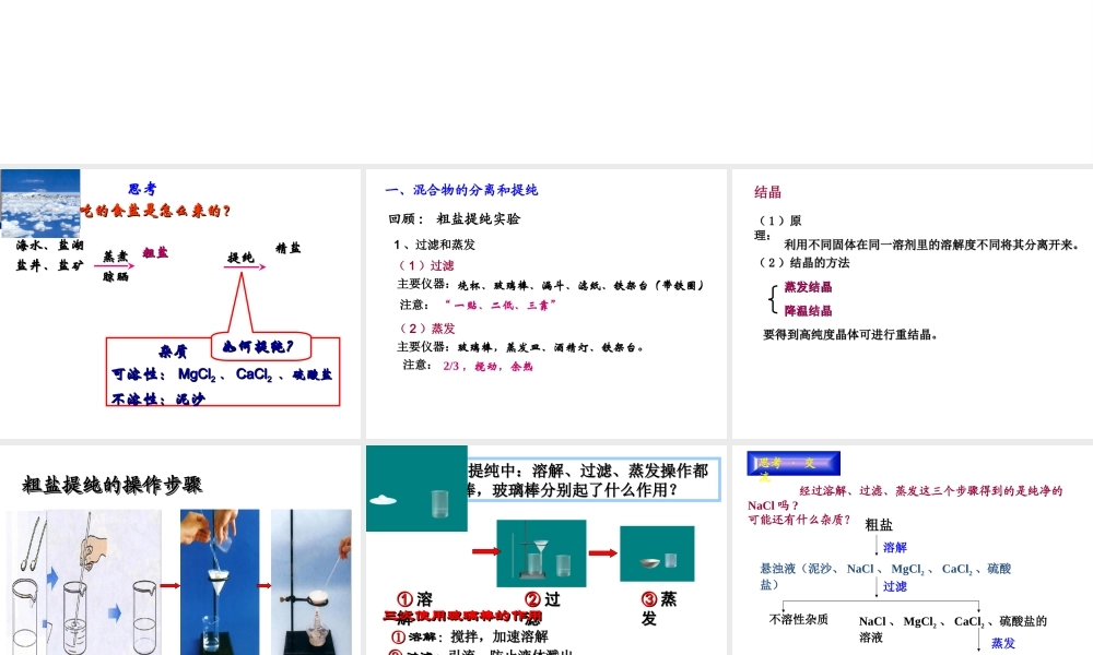 （包头专用）中考化学 粗盐提纯课件-人教版初中九年级全册化学课件