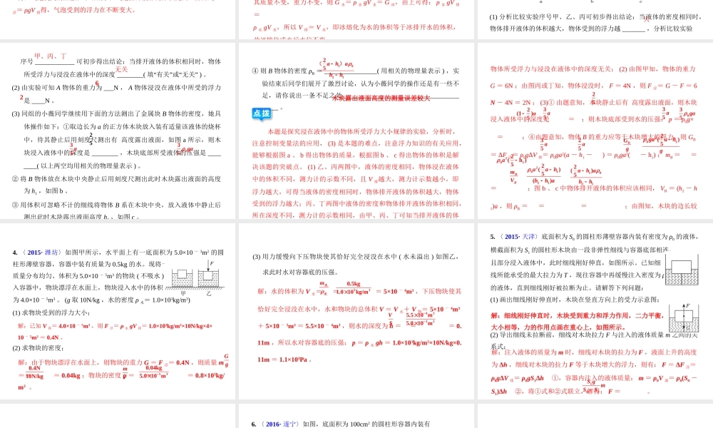 （全国版）中考物理总复习 专题二 压强和浮力课件-人教版初中九年级全册物理课件