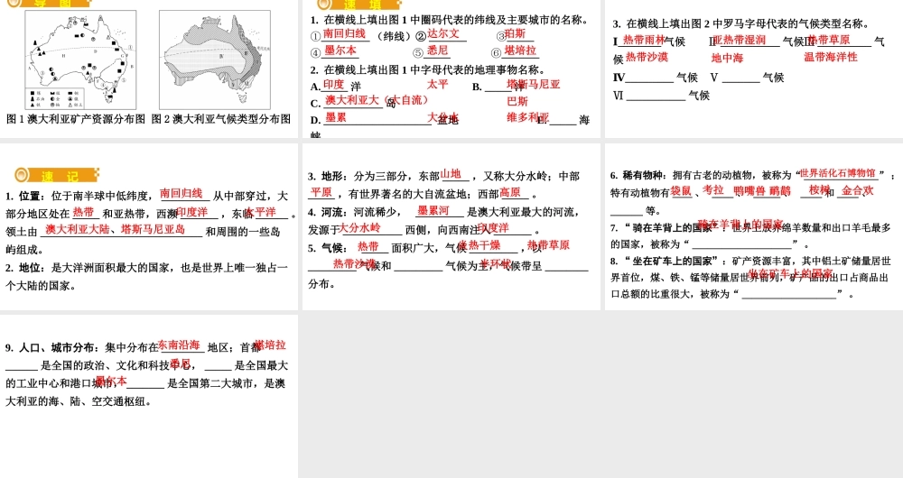 （人教通用）中考地理总复习 十六 澳大利亚课件-人教版初中九年级全册地理课件
