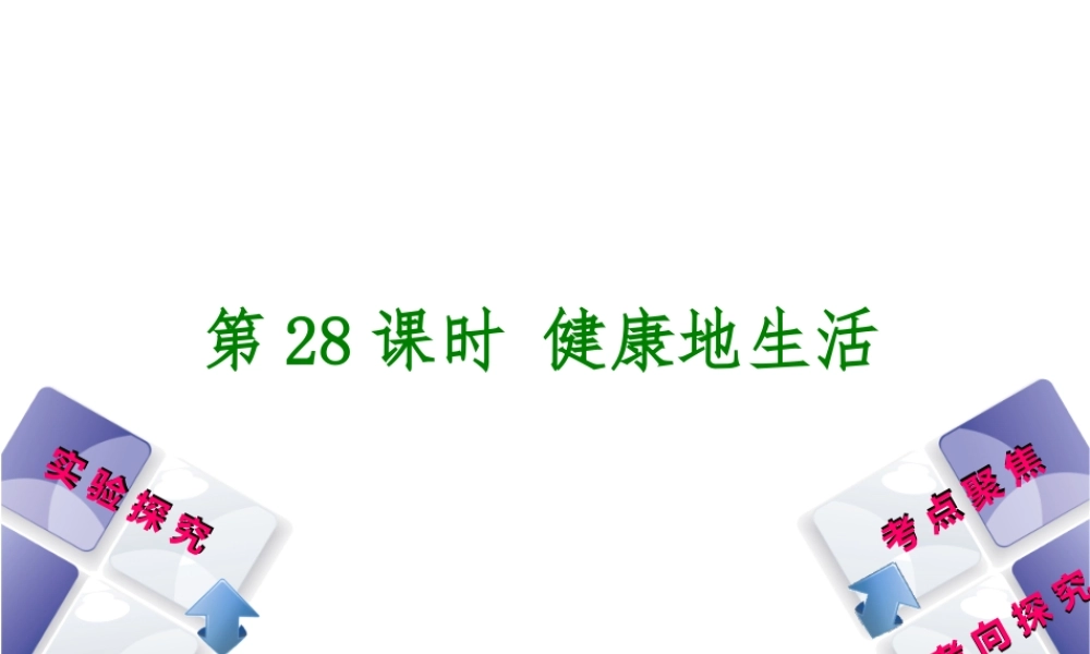 （北京专版）中考生物复习方案 主题十 健康地生活 第28课时 健康地生活课件-人教级全册生物课件