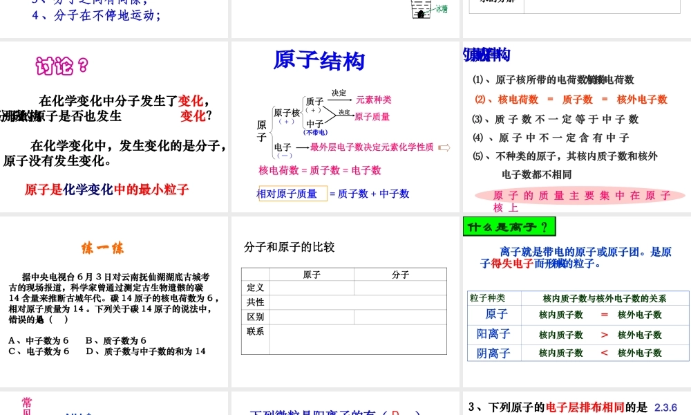 （包头专用）中考化学 构成物质的微粒课件-人教版初中九年级全册化学课件