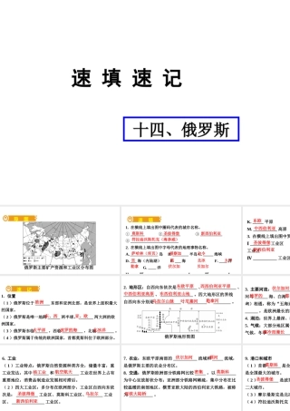 （人教通用）中考地理总复习 十四 俄罗斯课件-人教版初中九年级全册地理课件