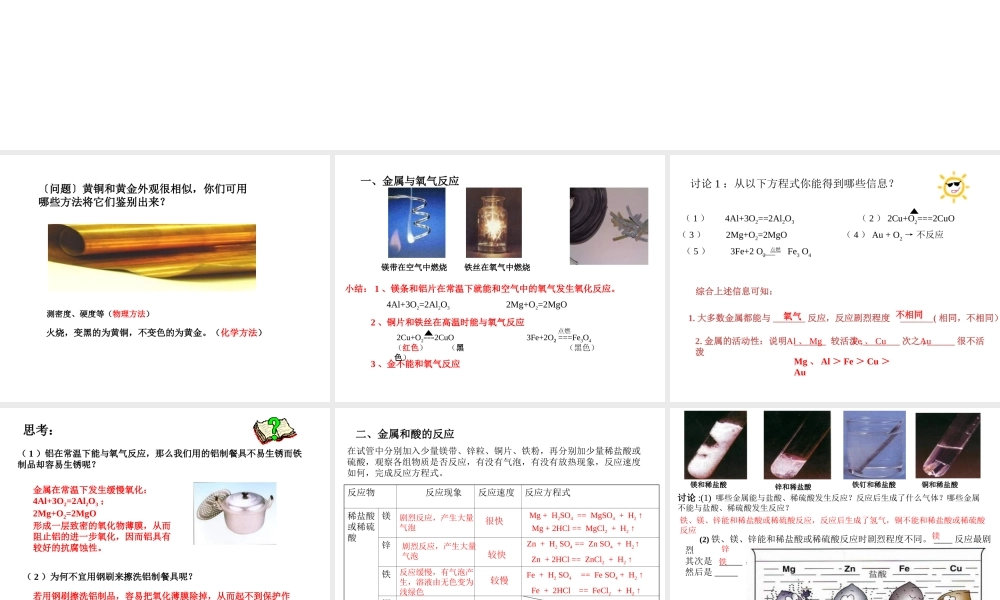 （包头专用）中考化学 金属的化学性质课件-人教版初中九年级全册化学课件