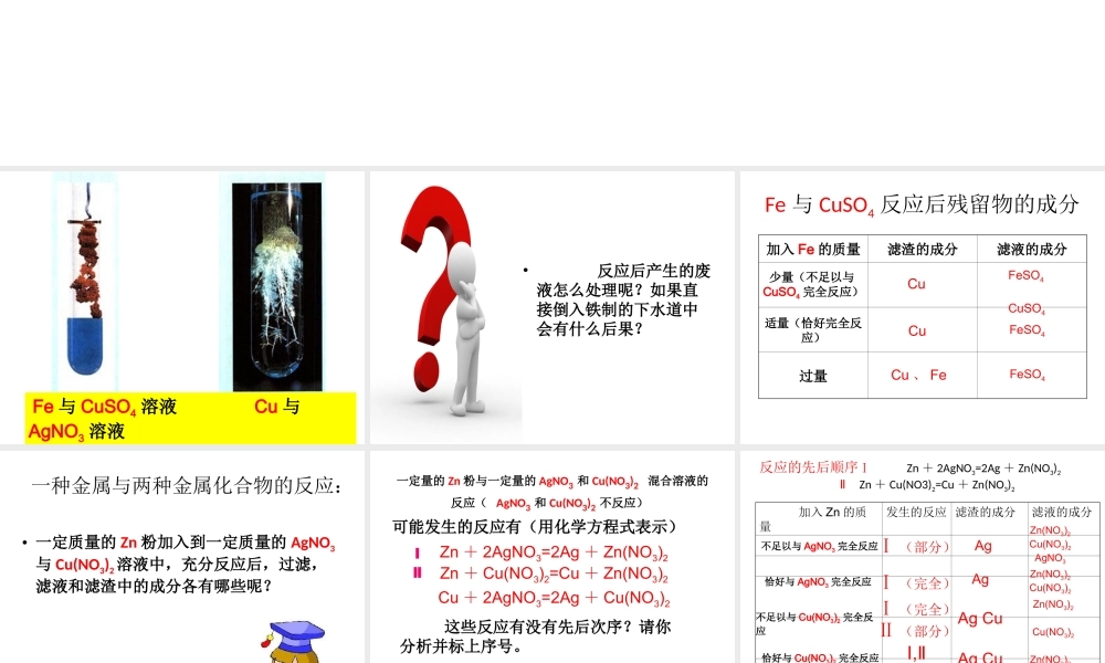 （包头专用）中考化学 金属与盐溶液的反应课件-人教版初中九年级全册化学课件