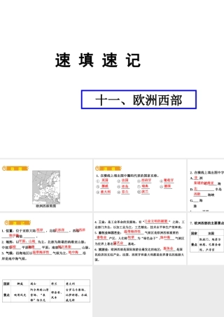 （人教通用）中考地理总复习 十一 欧洲西部课件-人教版初中九年级全册地理课件