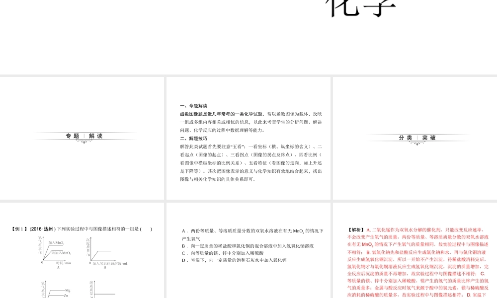 （四川版）中考化学总复习 第二篇 专题五 函数图像题课件-人教版初中九年级全册化学课件
