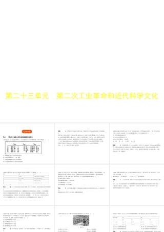 （全国通用）中考历史一轮复习 第二十三单元 第二次工业革命和近代科学文化（试卷部分）课件-人教版初中九年级全册历史课件