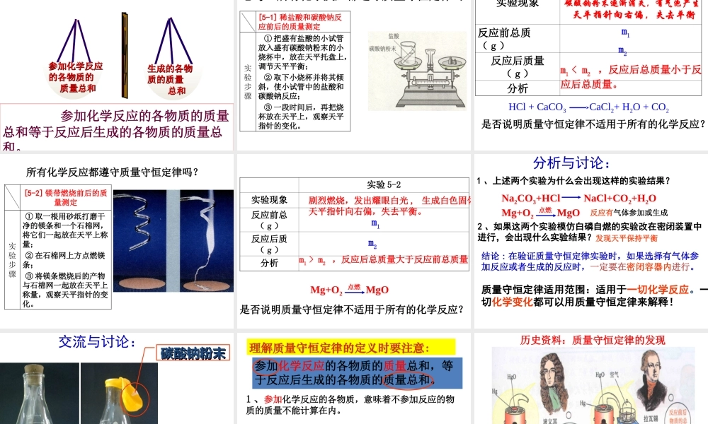 （包头专用）中考化学 质量守恒定律课件-人教版初中九年级全册化学课件