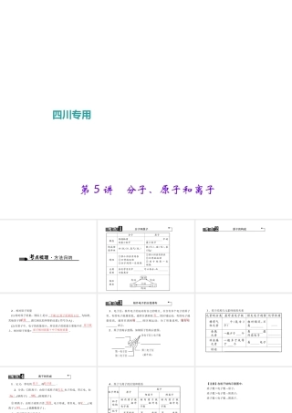 （四川地区）中考化学 第1篇 第5讲 分子、原子和离子课件-人教版初中九年级全册化学课件