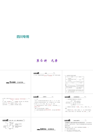 （四川地区）中考化学 第1篇 第6讲 元素课件-人教版初中九年级全册化学课件