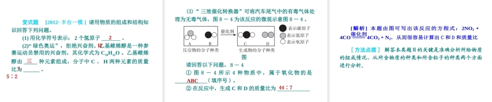 （北京专版）2013届中考化学考前热点冲刺《第8课时 物质的多样性 》课件（单课考点自主梳理+热点反馈+典例真题分析）