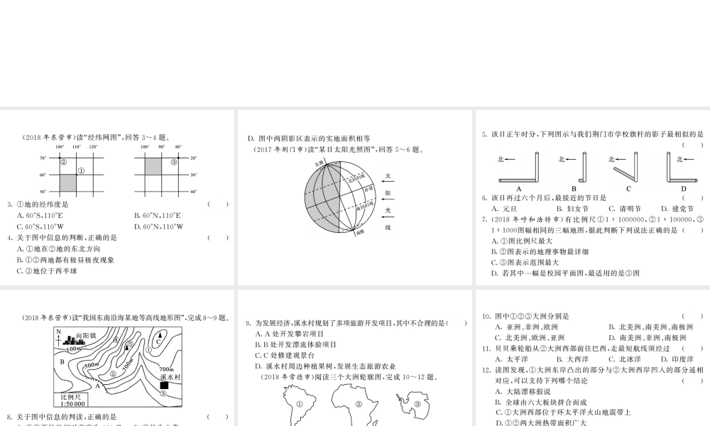 （人教通用）中考地理总复习 综合测试卷一课件-人教版初中九年级全册地理课件