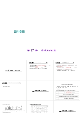 （四川地区）中考化学 第1篇 第17讲 溶液的浓度课件-人教版初中九年级全册化学课件