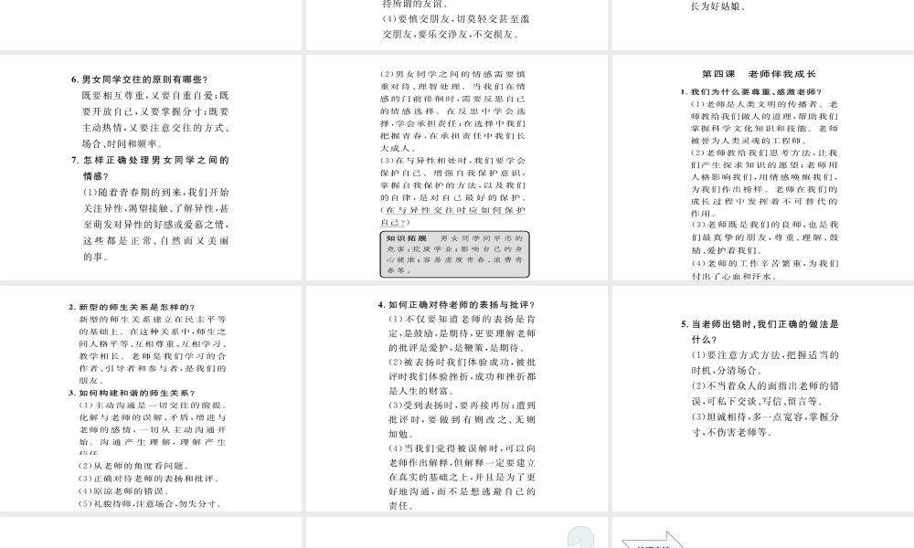 （云南省）中考政治总复习 八上 第二单元 师友结伴同行（考点链接考点梳理考法探究）课件 新人教版-新人教版初中九年级全册政治课件