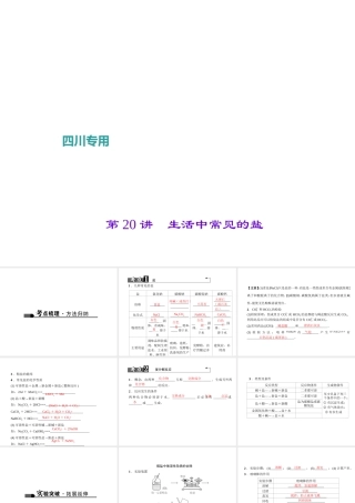 （四川地区）中考化学 第1篇 第20讲 生活中常见的盐课件-人教版初中九年级全册化学课件