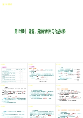 （北京专版）2013届中考化学考前热点冲刺《第16课时 能源、资源的利用与合成材料》课件（单课考点自主梳理+热点反馈+典例真题分析）