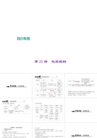 （四川地区）中考化学 第1篇 第21讲 化学肥料课件-人教版初中九年级全册化学课件