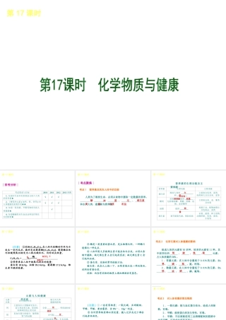 （北京专版）2013届中考化学考前热点冲刺《第17课时 化学物质与健康》课件（单课考点自主梳理+热点反馈+典例真题分析）