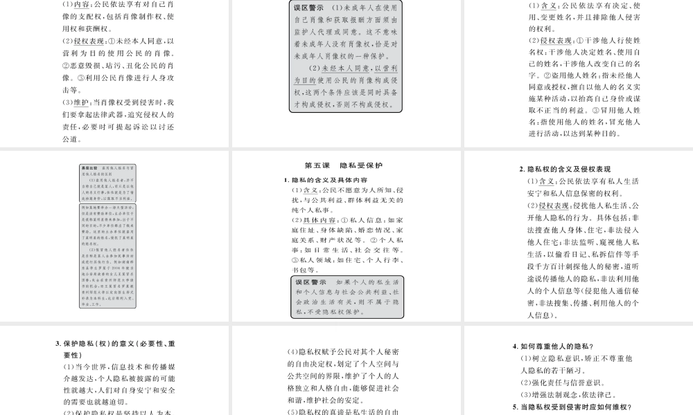 （云南省）中考政治总复习 八下 第二单元 我们的人身权利（考点链接考点梳理考法探究）课件 新人教版-新人教版初中九年级全册政治课件