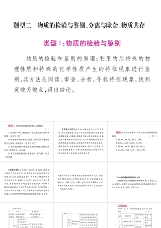 （四川地区）中考化学总复习 专题二 物质的检验与鉴别、分离与除杂、物质共存教学讲解课件-人教版初中九年级全册化学课件