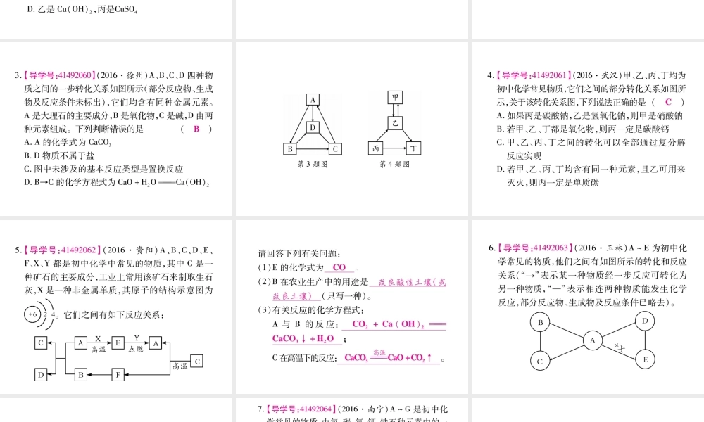 （四川地区）中考化学总复习 专题四 推断题教学讲解课件-人教版初中九年级全册化学课件