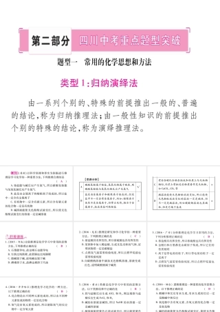 （四川地区）中考化学总复习 专题一 常用的化学思想和方法教学讲解课件-人教版初中九年级全册化学课件