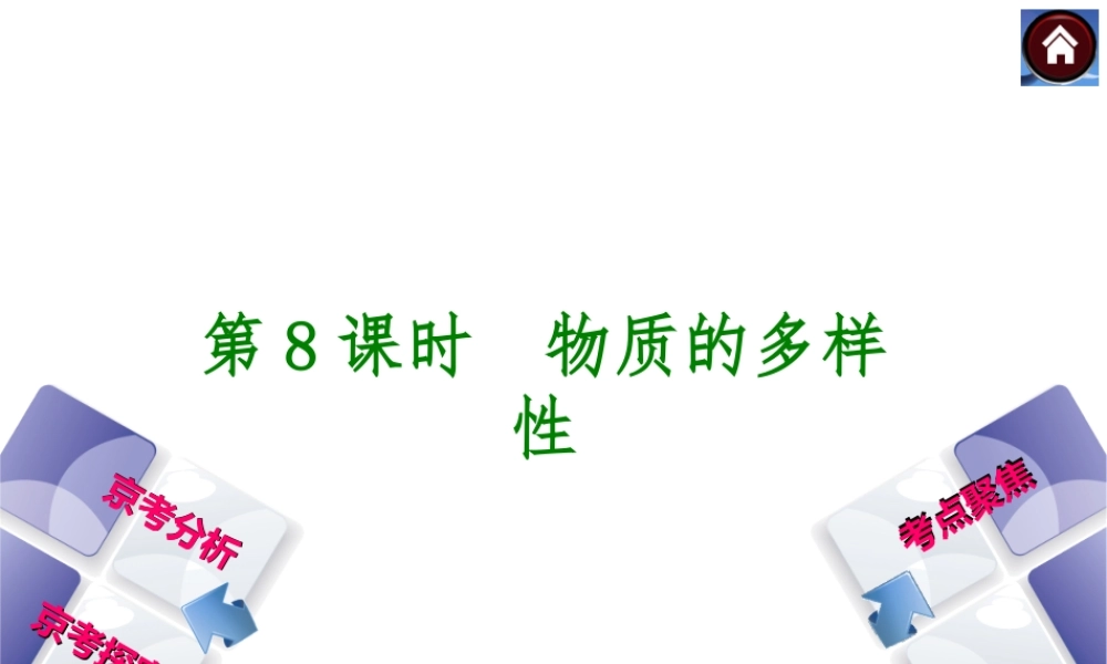 （北京专版）2014中考化学复习方案 第8课时 物质的多样性课件（京考分析+考点聚焦+京考探究，含2013试题）