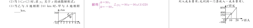 （云南专级数学下册 第19章 一次函数 19.2 一次函数 19.2.2 一次函数 第4课时 一次函数的应用作业课件 （新版）新人教版-（新版）新人教级下册数学课件