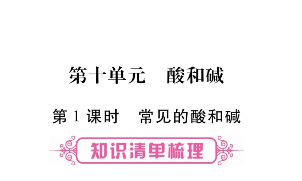 （四川地区）中考化学总复习 第10单元 酸和碱教学讲解课件-人教版初中九年级全册化学课件