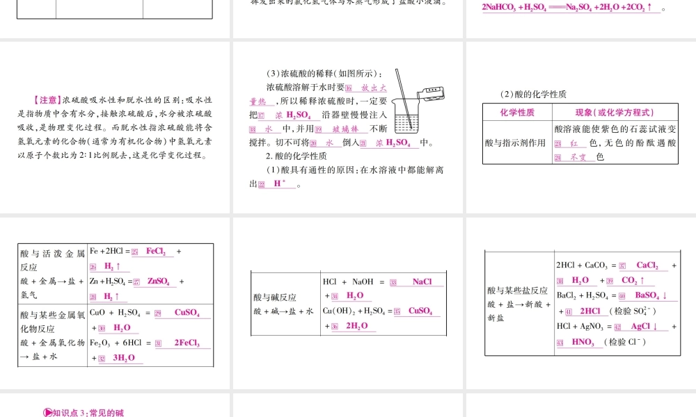 （四川地区）中考化学总复习 第10单元 酸和碱教学讲解课件-人教版初中九年级全册化学课件