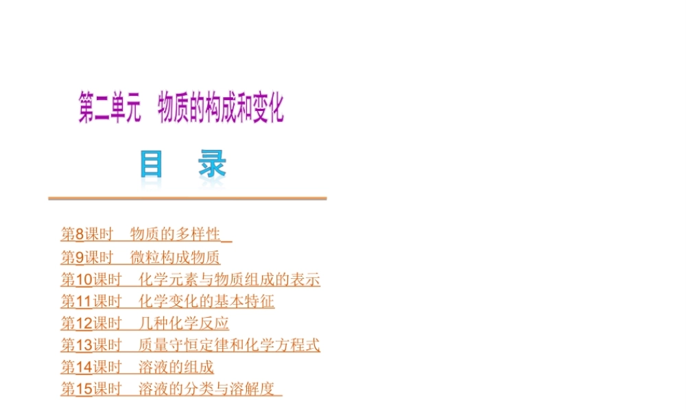 （北京专版）中考化学教材化总复习 第二单元 物质的构成和变化课件