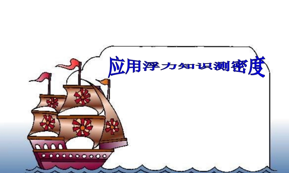 （天津地区）中考物理总复习 浮力法测密度课件-人教版初中九年级全册物理课件