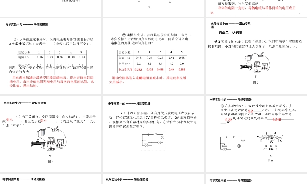 （天津地区）中考物理总复习 滑动变阻器在电学实验中的应用课件-人教版初中九年级全册物理课件