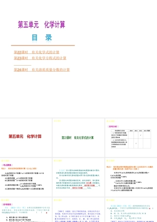（北京专版）中考化学教材化总复习 第五单元 化学计算课件