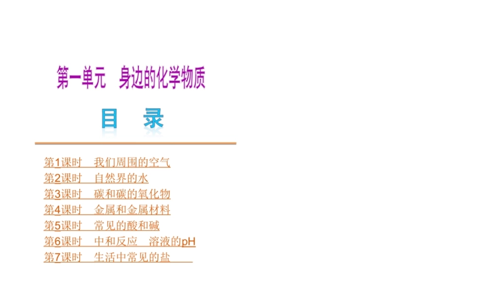 （北京专版）中考化学教材化总复习 第一单元 身边的化学物质课件