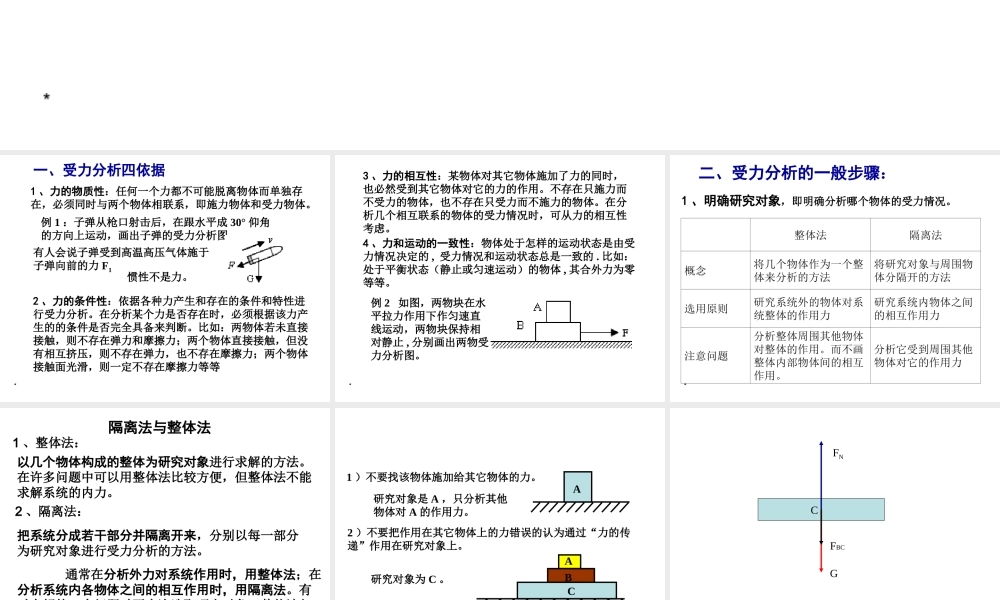 （天津地区）中考物理总复习 受力分析课件-人教版初中九年级全册物理课件