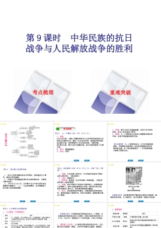 （北京专版）中考历史 第一篇 教材梳理复习 第二单元 中国近代史 第9课时 中华民族的抗日战争与人民解放战争的胜利课件-人教版初中九年级全册历史课件