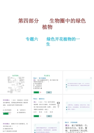 （云南专用）中考生物总复习 第四部分 生物圈中的绿色植物 专题六 绿色开花植物的一生课件-人教级全册生物课件