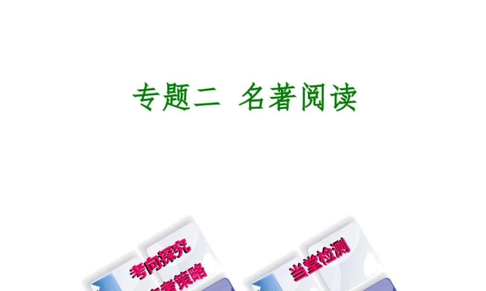 （北京专版）中考语文 第1篇 基础 运用 专题二 名著阅读复习课件-人教版初中九年级全册语文课件