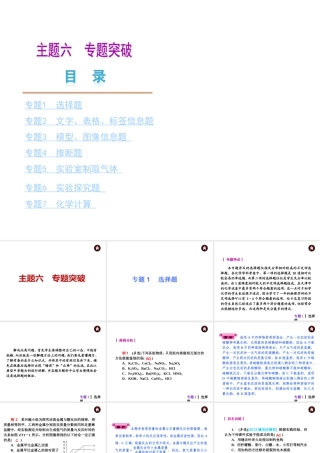 （天津专版）2014届中考化学夺分自主复习案 主题六 专题突破课件（自主梳理+热身反馈+典例分析+真题展示+自主训练+名师预测）