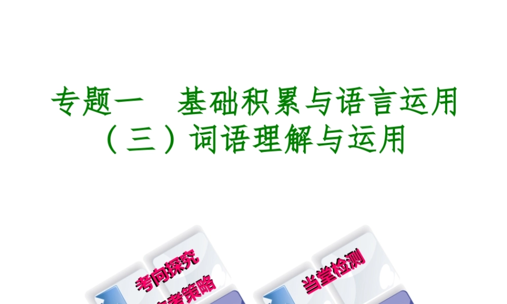 （北京专版）中考语文 第1篇 基础 运用 专题一 基础积累与语言运用复习课件3-人教版初中九年级全册语文课件
