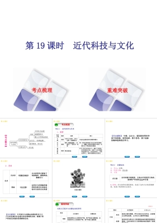 （北京专版）中考历史 第一篇 教材梳理复习 第四单元 世界古代史、近代史 第19课时 近代科技与文化课件-人教版初中九年级全册历史课件