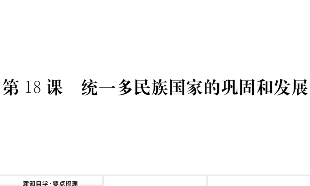 （安徽专版）七年级历史下册 第三单元 明清时期：统一多民族国家的巩固与发展 第18课 统一多民族国家的巩固和发展习题课件 新人教版-新人教版初中七年级下册历史课件