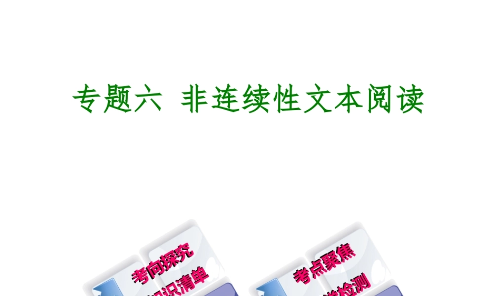 （北京专版）中考语文 第3篇 现代文阅读 专题六 非连续性文本阅读复习课件-人教版初中九年级全册语文课件
