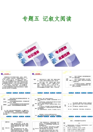 （北京专版）中考语文 第3篇 现代文阅读 专题五 记叙文阅读复习课件-人教版初中九年级全册语文课件