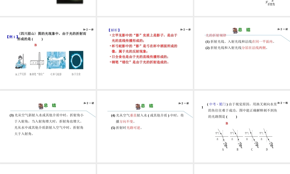 （安徽专版）2018年八年级物理上册 3.4 探究光的折射规律课件 （新版）粤教沪版