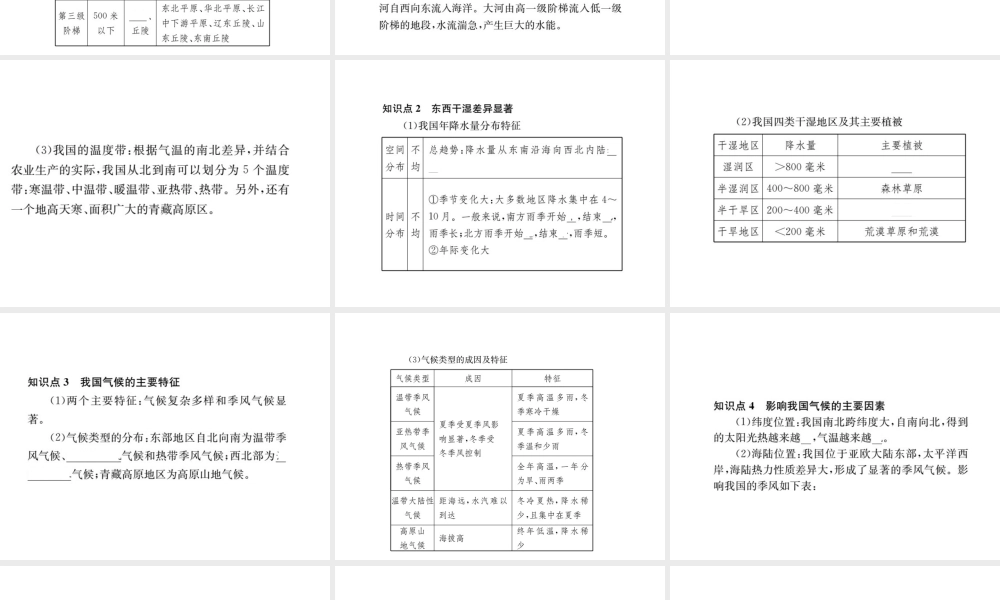 （全国通用版）中考地理 八年级部分 第2章 中国的自然环境复习课件-人教版初中九年级全册地理课件